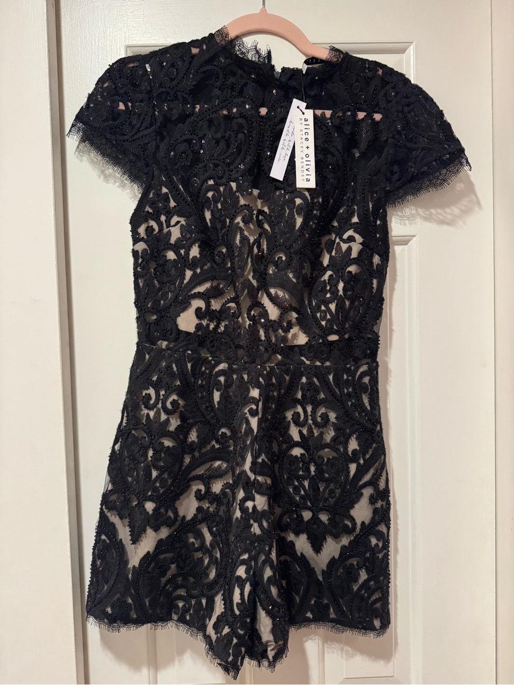 NWT Alice + Olivia Sequin Short Sleeve Romper